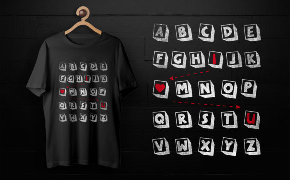 Crafting Affection: The Alphabet I Love You T-Shirt Design
