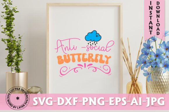 Embrace Vintage Charm with the Anti-social Butterfly Retro Design