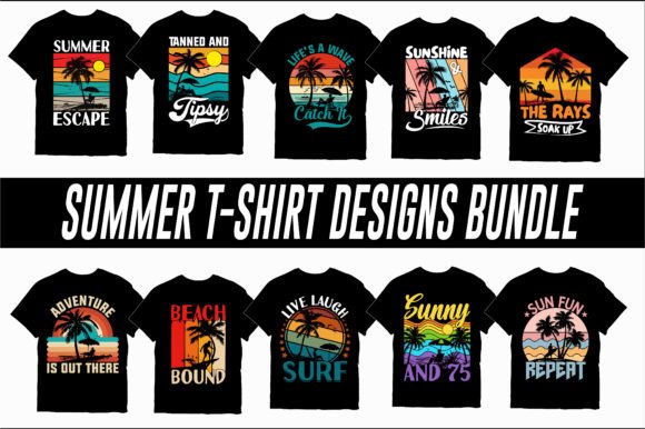 Summer T-Shirt Design Vector Bundle: Your Complete Creative Toolkit