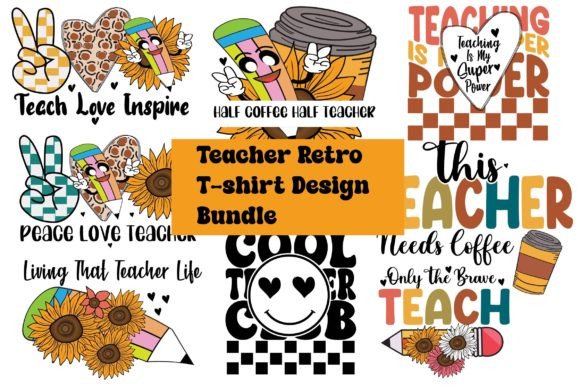 Teacher Retro T-Shirt Design Bundle: 8 Nostalgic Graphics for Educators