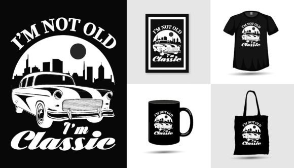 Timeless Automotive Art: The Old Classic Car Fathers Tshirt Design
